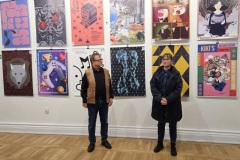 11.03.2026 Szczecin. Dom Kultury 13 Muz. Galeria Foyer - Plakaty plus animacje / offline plus online - wystawa zbiorowa studentów i absolwentów Akademii Sztuki w Szczecinie. Fot. Waldemar Kulpa.