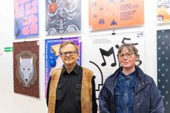 11.03.2026 Szczecin. Dom Kultury 13 Muz. Galeria Foyer - Plakaty plus animacje / offline plus online - wystawa zbiorowa studentów i absolwentów Akademii Sztuki w Szczecinie. Fot. Robert Stachnik.