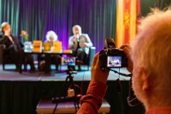 16.10.2025 Szczecin. Dom Kultury 13 Muz. Szczecińskie spotkania literackie. Spotkanie z Anną Frajlich i Sławomirem Żurkiem. Fot. Robert Stachnik